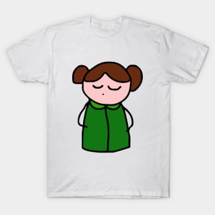 Girl in a Green Dress - Cute Character T-Shirt